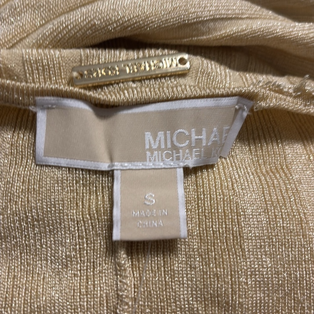 Michael Kors Gold Long Sleeve Maxi Knit Dress - Picture 8 of 11